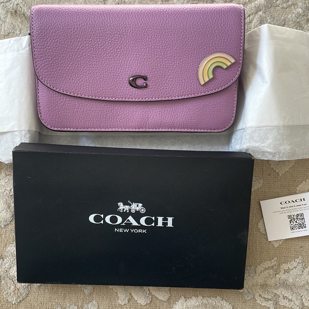 Coach, brand new purple leather purse